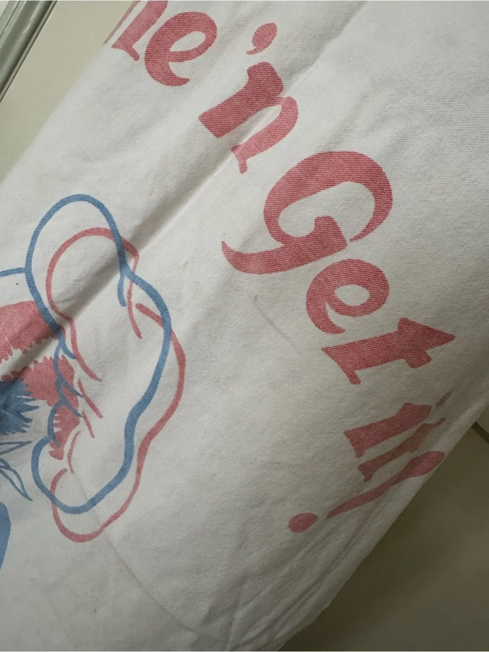 Vintage White Cotton 'Come 'n Get It' Graphic Kitchen Apron